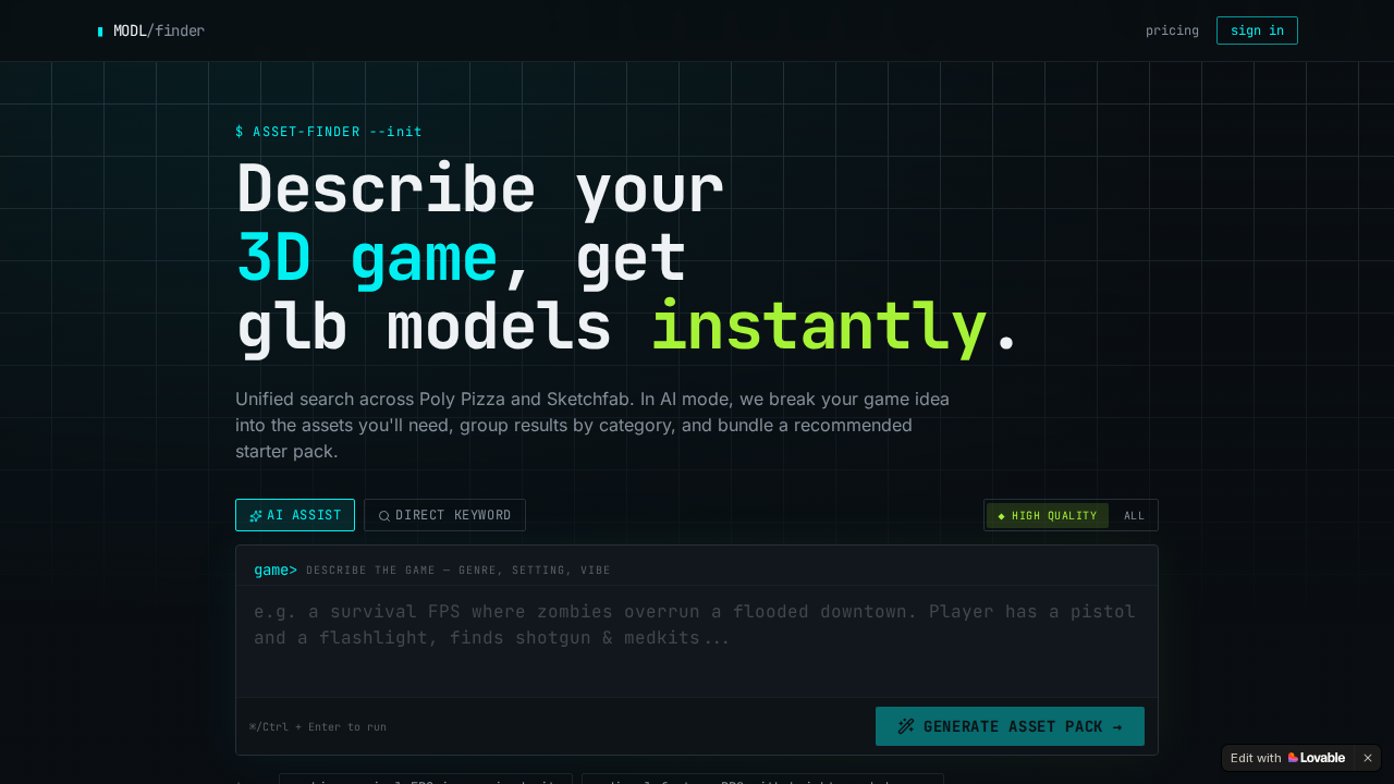 Game Model Finder